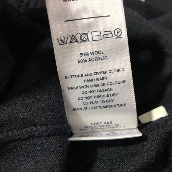 NN. 07 Thor Short Sleeve Knit Polo Shirt Mens L Navy Blue Wool Blend 6539 - Picture 10 of 10